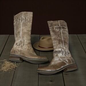 🔥Corral‎ Women's🤑 US 8.5 Distressed Leather Side Zip Tall Riding Boots Cowgirl